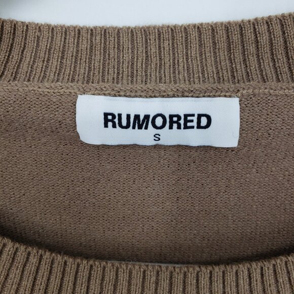 Rumored Tahoe Pullover Jumper Sweater S Womens Relaxed Oversized Fit Teddy Tan - Picture 3 of 10